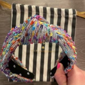 Lele Sadoughi metallic headband with bag